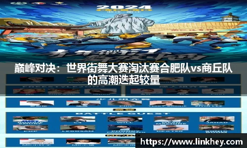 巅峰对决：世界街舞大赛淘汰赛合肥队vs商丘队的高潮迭起较量